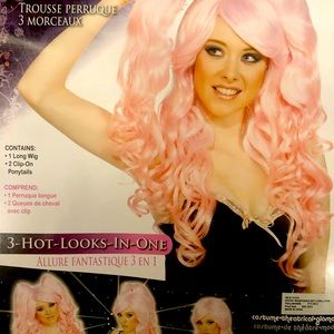 Three Piece Pink Wig